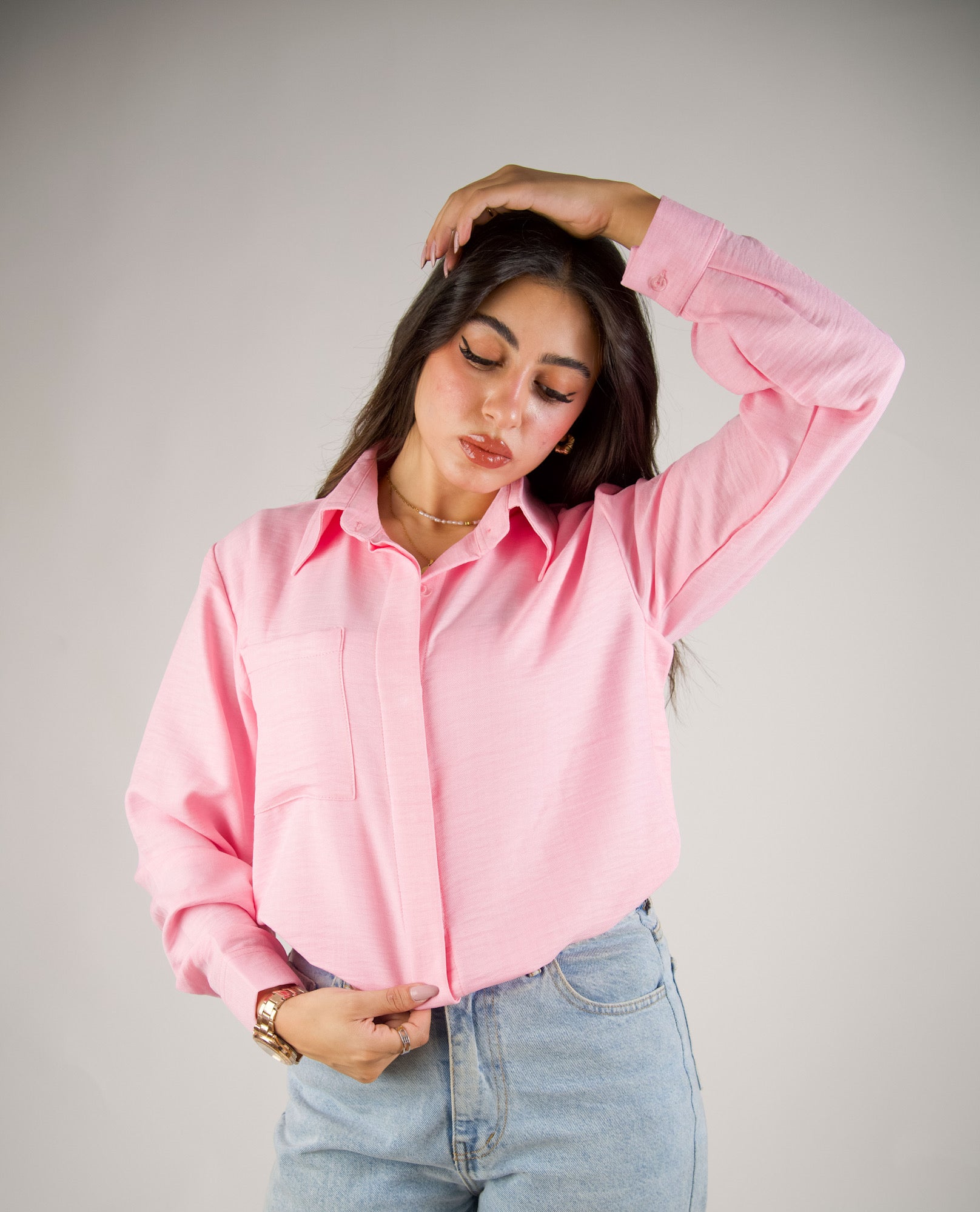 Linen Casual Button-Side Shirt